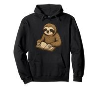 Cute Sloth Reading Book Pullover Hoodie