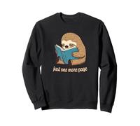 Cute Sloth Reading Falling Asleep Just One More Page Book Sweatshirt