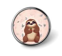 Cute Sloth Round Badge Cute Brooch Hats Jackets Decor Personalized Lapel Pin Clothing Jewelry Accessories for Wedding Party Gift