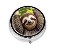 Cute Sloth Round Pill Box Portable Medicine Box That can be stored in a Pocket or Handbag