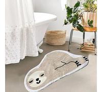 Cute Sloth Shaped Bath Mat Animal Bathroom Rugs Brown Bathmat Shower Rug Bedroom Decor Floor Carpet (Sloth, 19.6 * 31.5inch)
