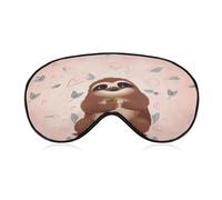 Cute Sloth Sleep Mask for Side Sleeper Light Blocking Night Blindfold Eye Shade Cover with Adjustable Strap Soft Breathable Zero Pressure Eye Masks for Travel Nap