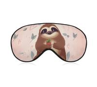 Cute Sloth Sleep Mask for Women Men Side Sleeper Eye Cover with Adjustable Strap Soft Breathable Blackout Mask Slip-Free Deep Sleeping Travel Essentials