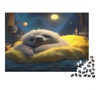 Cute Sloth Sleeping-fantasy Bedtime Illustration 1000Pc for The Whole Family: A Cute Sloth on Yellow Blanket for Women, Gifts for Men & Adults 70x50cm/1000pcs