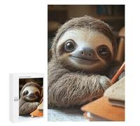 Cute Sloth Studying - Displayable Picture Puzzle, 1000 PCS, Gift for Winter Evenings, for Screen-Free Relaxation at Home