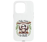 Cute Sloth Take Time to Chill Relaxing Animal Design Case for iPhone 15 Pro