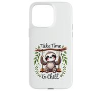 Cute Sloth Take Time to Chill Relaxing Animal Design Case for iPhone 15 Pro Max