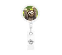 Cute Sloth The Plastic Retractable Badge Holder is Made of ABS Material and The Rope is Nylon