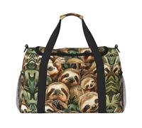 Cute Sloth Travel Duffel Bag with Zippers and Handles, Big Foldable Duffle Bag for Family Vacations