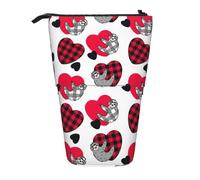 Cute Sloth Vertical Retractable Pencil Case Makeup Bag Wallet Storage Bag for Pens Pencils and Small Items