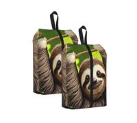 Cute Sloth Water Resistant Travel Shoe Bag with Handle for Suitcase Sneakers Boots Gym 2PCS