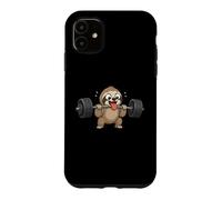 Cute Sloth Weightlifting Fitness Gym Fun Case for iPhone 11