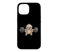 Cute Sloth Weightlifting Fitness Gym Fun Case for iPhone 15