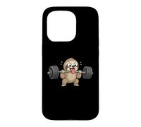 Cute Sloth Weightlifting Fitness Gym Fun Case for iPhone 15 Pro