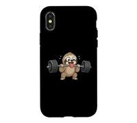 Cute Sloth Weightlifting Fitness Gym Fun Case for iPhone X/XS