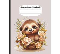 Cute Sloth Wide Ruled Composition Notebook-8.5 x 11 100 pages: Fun, Colorful, Bright, Lined Pages, For School, College, Office, Work
