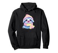 Cute Sloth Winter Portrait Colorful Animal Graphic Baby Pullover Hoodie