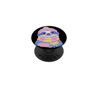 Cute Sloth Winter Portrait Colorful Animal Graphic Smiling PopSockets Adhesive PopGrip