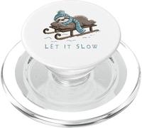Cute Sloth Winter Vibes Design Let It Slow Christmas PopSockets PopGrip for MagSafe