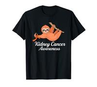 Cute sloth with orange ribbon Kidney Cancer Awareness T-Shirt