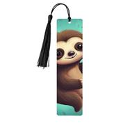 Cute Sloth Wooden Bookmark 5pcs for Book Lovers,DIY Wood Craft Bookmarks with Colorful Tassels Wooden Gift Tags Labels Ornaments Unusual Gift for Men Women