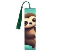 Cute Sloth Wooden Bookmark 5pcs for Book Lovers,DIY Wood Craft Bookmarks with Colorful Tassels Wooden Gift Tags Labels Ornaments Unusual Gift for Men Women