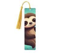 Cute Sloth Wooden Bookmark 5pcs for Book Lovers,DIY Wood Craft Bookmarks with Colorful Tassels Wooden Gift Tags Labels Ornaments Unusual Gift for Men Women
