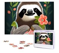 Cute Sloth Wooden Puzzles 1000 Pieces Personalized Jigsaw Puzzle For Adults Interesting Custom Photo Puzzles Gift For Holiday Birthday Wedding Anniversay