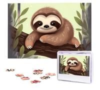Cute Sloth Wooden Puzzles 1000 Pieces Personalized Jigsaw Puzzle For Adults Interesting Custom Photo Puzzles Gift For Holiday Birthday Wedding Anniversay