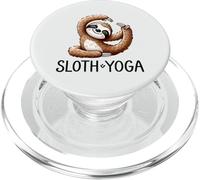 Cute Sloth Yoga Pose Funny Animal Stretching Design PopSockets PopGrip for MagSafe