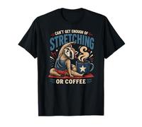 Cute Sloth Yoga Stretching and Coffee Lover Graphic T-Shirt