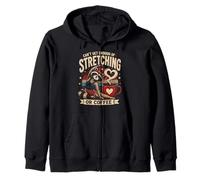 Cute Sloth Yoga Stretching and Coffee Lover Graphic Zip Hoodie
