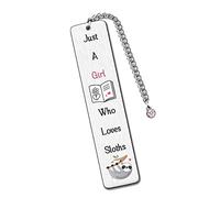 Cute Sloths Bookmarks Bestie Women Teens Distance Accompany Just a Girl who Loves Sloths Daughter Sister Niece Friend Accessory Personalised Birthday Wife Valentines Day Sloth Lover Christmas Gifts
