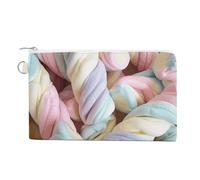 Cute Sloths Coin Purse Canvas Wallet Cute Change Purse Small Storage Bag with Zipper, Pile of Marshmallows, One Size, Flowers and Animals