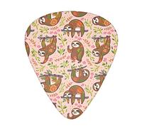 Cute Sloths Floral Ornament 12-Pack Guitar Picks, Includes Thin, Medium & Heavy Gauges 3 Sizes for Guitar Electric Acoustic Picks