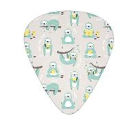 Cute Sloths Guitar Picks 12 Pcs Classical Triangle Guitar Plectrums Includes Thin, Medium & Heavy Gauges 3 Sizes for Bass Electric Acoustic Guitars Ukulele with Organizer Storage Box