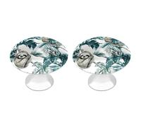 Cute Sloths Hanging Tree 1 Pair Cabinet Knobs Stylish Round Pulls for Kitchen Dressers Cupboard Closets