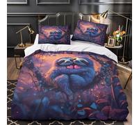 Cute Sloths Hugging Duvet Cover 3D Design Printed Machine Washable 3 Pieces Bedding Set Zipper Fantasy Comforter Cover Hotel Quality Washable for Adults Kids Women Teens Youth Super king（260x220cm）