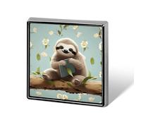 Cute Sloths Lapel Pin Brooches Square Fashion Brooch Pin Cute Button Badges Alloy Button Pins Enamel Pins Metal Pinback for Hat Shirt Clothing Bags