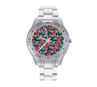 Cute Sloths on The Branches of Trees Men's Watches Stainless Steel Watch Strap Analog Quartz Watch Business Wristwatches