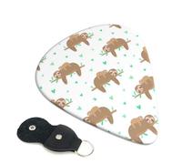 Cute Sloths On Yellow Lemons Guitar Picks 6-Pack - Pick Set (0.46mm / 0.71mm / 0.96mm) Suitable For Guitar And Ukulele Playing