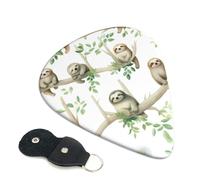 Cute Sloths On Yellow Lemons Guitar Plectrums, 6 Guitar Plectrums, Double Sided Printing, For Acoustic Guitar, Bass, Ukulele, Electric Guitar (0.46 Mm 0.71 Mm 0.96 Mm)
