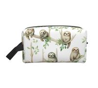 Cute Sloths On Yellow Lemons Portable Large-Capacity Travel Toiletry Bag (Print Models) Waterproof Makeup Storage Bag for Men and Women for Business Trips, Fitness, Bathroom, Daily Storage