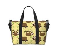 Cute Sloths On Yellow Lemons Print Travel Duffel Bags Weekender for Women,Lightweight Carry On Bag,Personal Item Bag