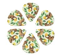 Cute Sloths On Yellow Lemons Printed Guitar Picks -6 Pcs Guitar Picks Plectrum,Guitar Accessories,Electric Guitar Pick, Bass & Ukulele 0.71mm