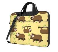 Cute Sloths On Yellow Lemons Printed Waterproof Laptop Case Ultra-Thin Portable One-Shoulder Laptop Bag 600d Oxford 13in/14in/15.6in