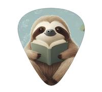 Cute Sloths Reed Book Guitar Picks Gift Set - Smooth Durable Plectrums For Acoustic, Electric & Bass Guitar, Perfect Present For Guitar Lovers & Musicians