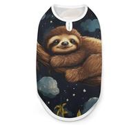 Cute Sloths Sleeping Dog Shirt Quick Dry Breathable Pet T-Shirt Soft Stretchy Sleeveless Vest Dog Apparel M