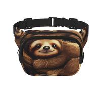 Cute Sloths Sleeping Fanny Pack Adjustable Crossbody Bag Large Waist Bag Travel Belt Bag Unisex Bum Bag