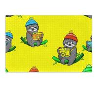 Cute Sloths Yellow Adult Puzzles Jigsaw 500 Pieces Art Decor Painting Custom Fun Prime Puzzle White Elephant Gifts Funny, 20.5x14.9 Inch